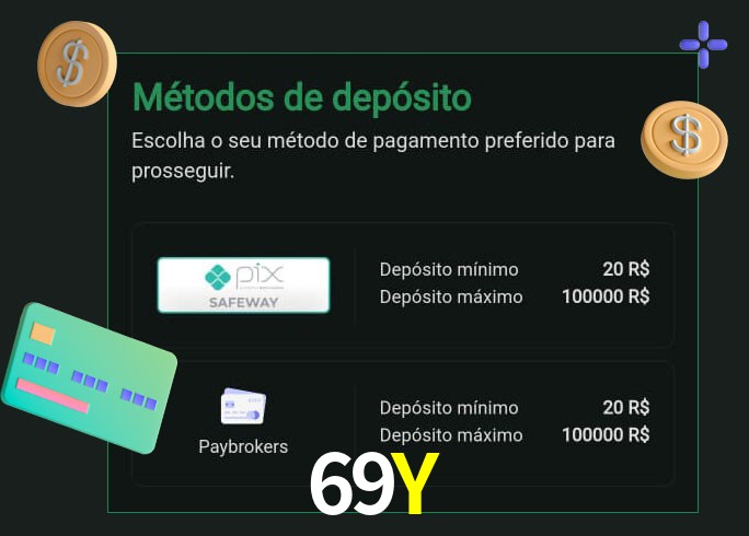 O cassino 69Y oferece uma grande variedade de métodos de pagamento
